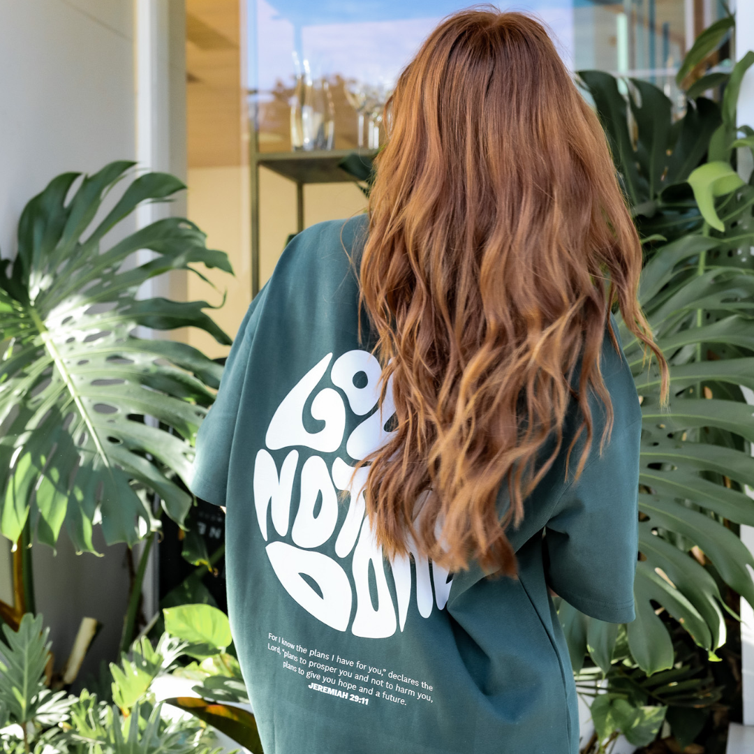 HEAVYWEIGHT TEE | God Is Not Done — Green Tee Shirt