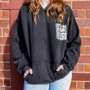 OVERSIZED WASHED HOODIE | Pray More Worry Less — Black