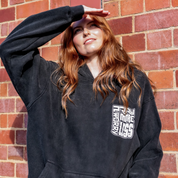 OVERSIZED WASHED HOODIE | Pray More Worry Less — Black