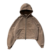 EPIPHANY CROPPED DOUBLE ZIPPER HOODIE