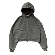 EPIPHANY CROPPED DOUBLE ZIPPER HOODIE