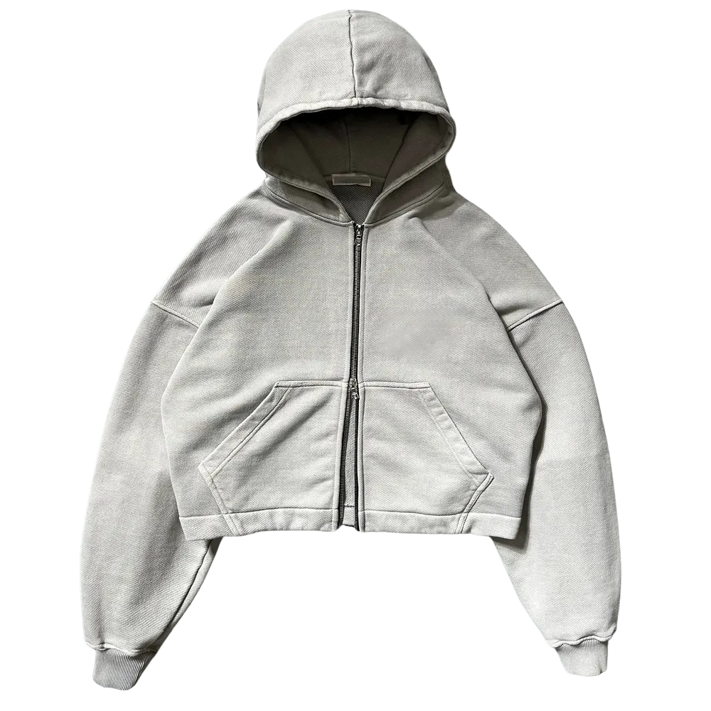 EPIPHANY CROPPED DOUBLE ZIPPER HOODIE