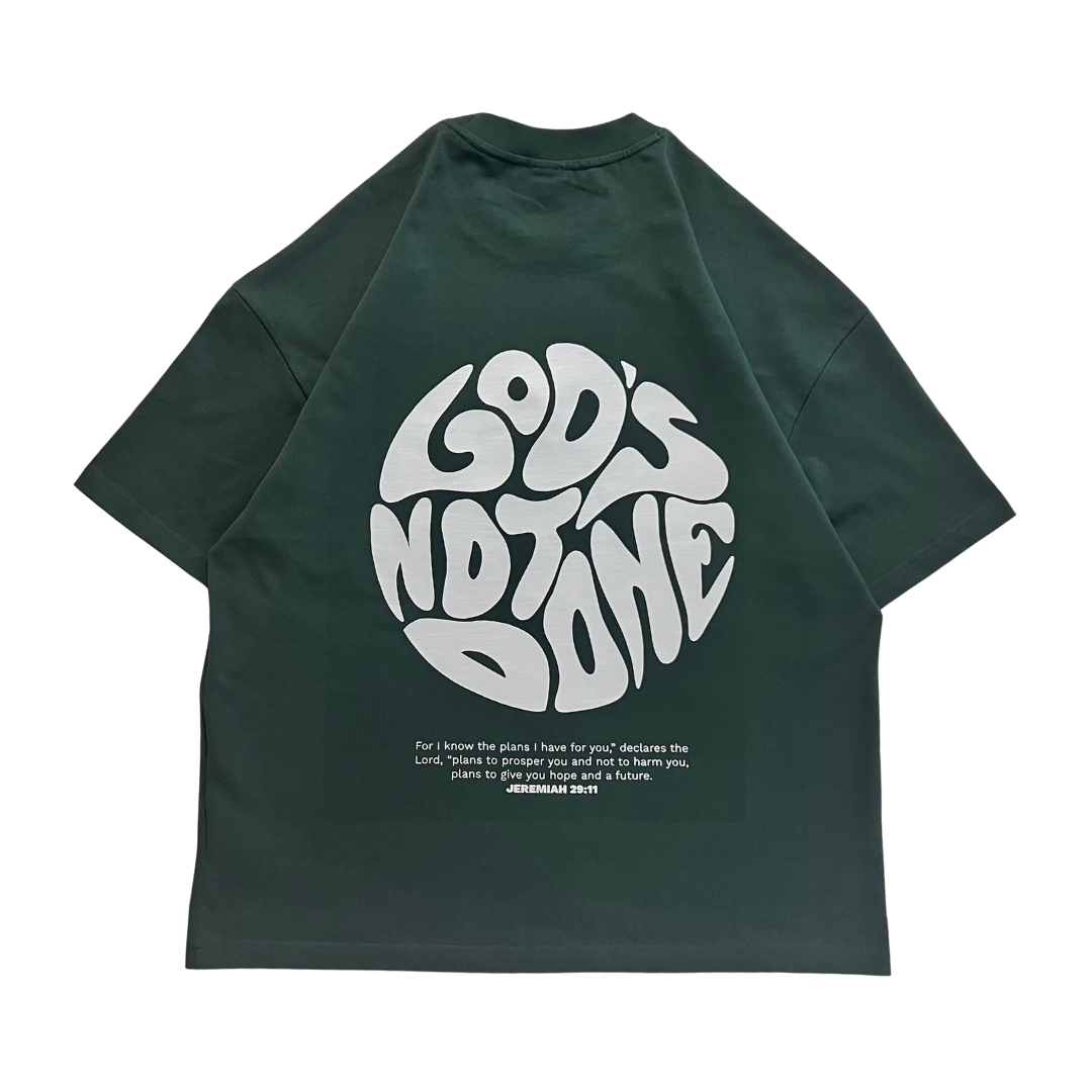 OVERSIZED STREETWEAR T-SHIRT | God Is Not Done — Green