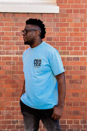 HEAVYWEIGHT WASHED T-SHIRT | Prayer of A Righteous Man — Blue