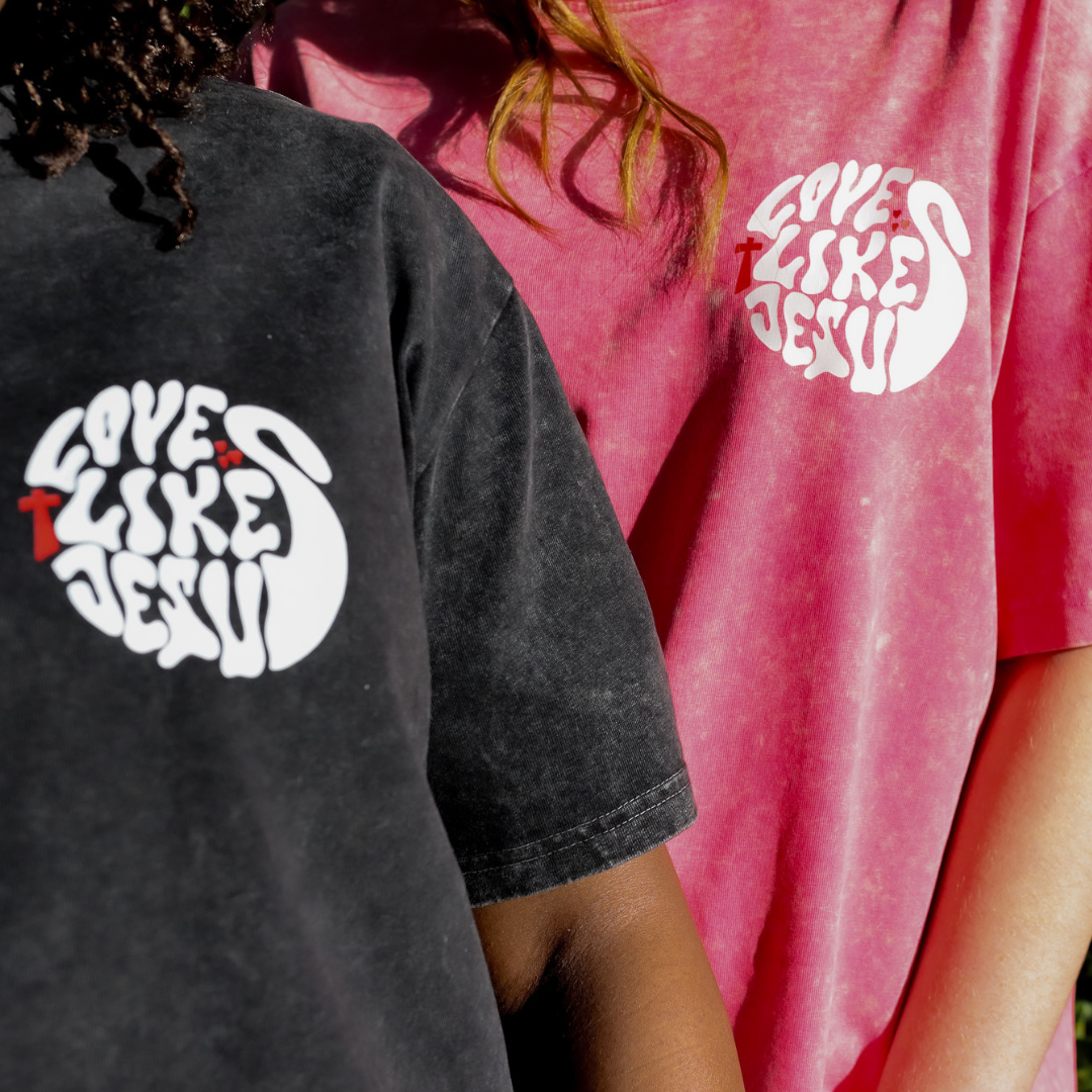 Love Like Jesus - Acid Wash Black T-shirt