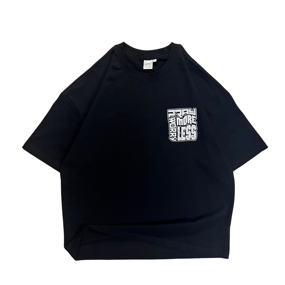 OVERSIZED STREETWEAR T-SHIRT | Pray More Worry Less — Black