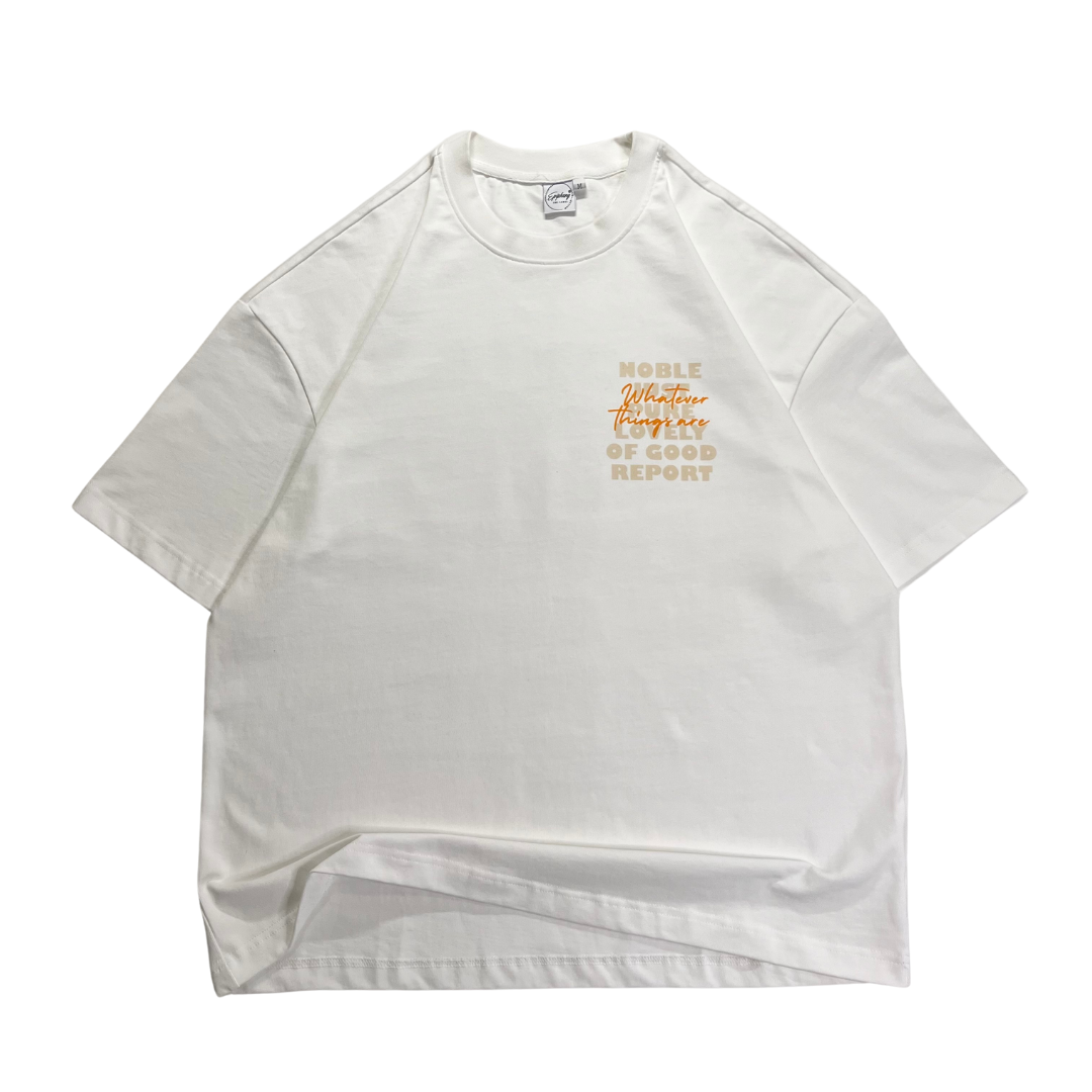 OVERSIZED STREETWEAR T-SHIRT | Whatever Things Are — White