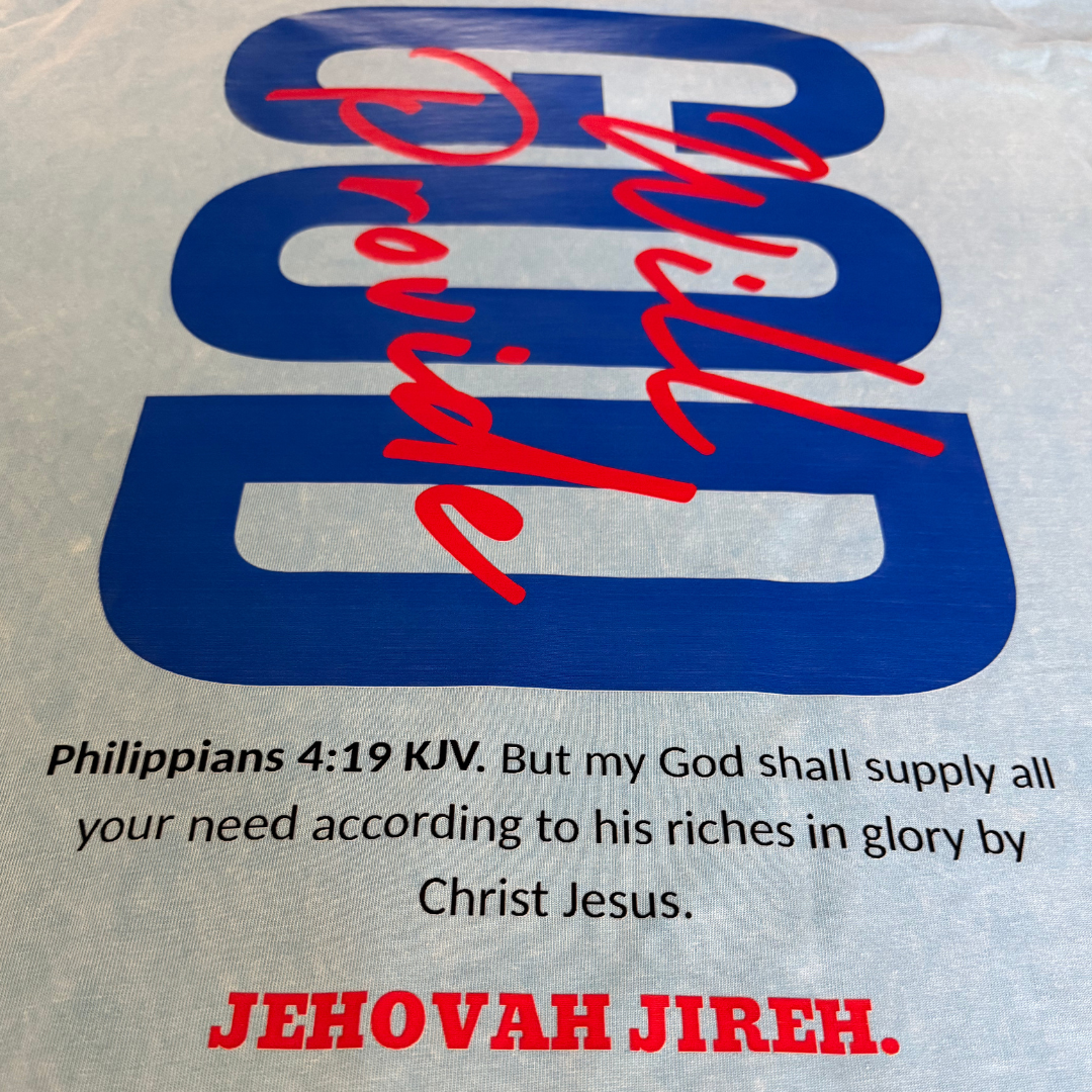 HEAVYWEIGHT ACID WASHED T-SHIRT | God Will Provide — Blue T-shirt