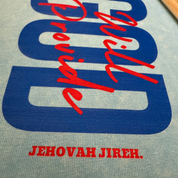 HEAVYWEIGHT ACID WASHED T-SHIRT | God Will Provide — Blue T-shirt