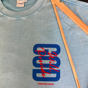 HEAVYWEIGHT ACID WASHED T-SHIRT | God Will Provide — Blue T-shirt